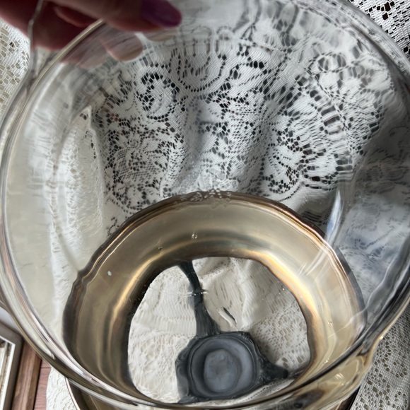 Vintage Silver Plate Serving Tray With Anchor Hocking 10 in across Dish. - Picture 7 of 13